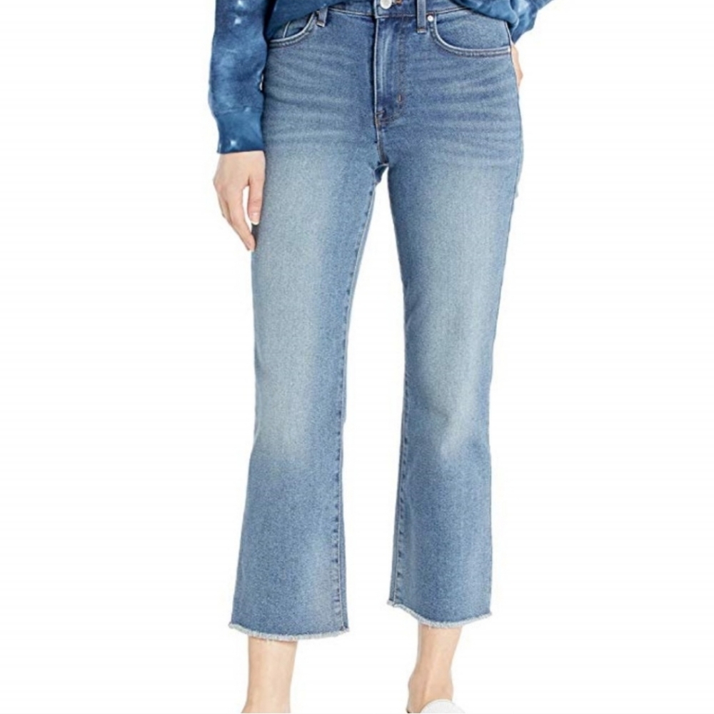 William Rast HighRise Flare Crop Denim Jean EUC Size 26 Lightwash